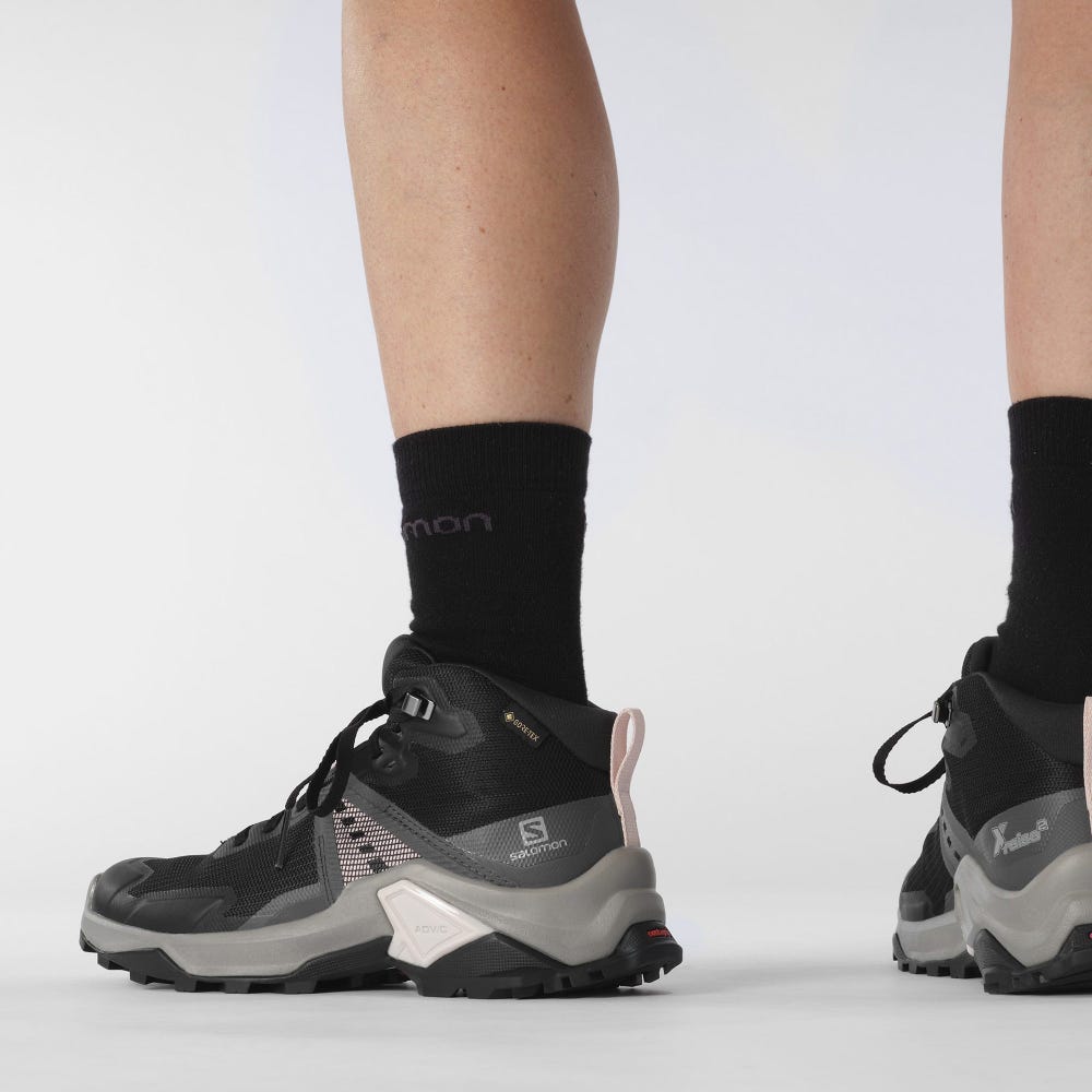Women's Salomon X RAISE 2 MID GORE-TEX Hiking Boots Black | SA27389-153