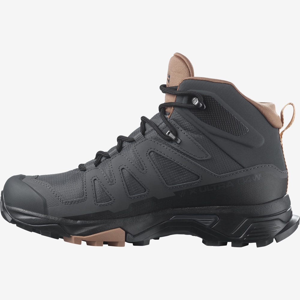 Women's Salomon X ULTRA 4 MID GORE-TEX Hiking Boots Grey/Beige/Cream | SA03897-841