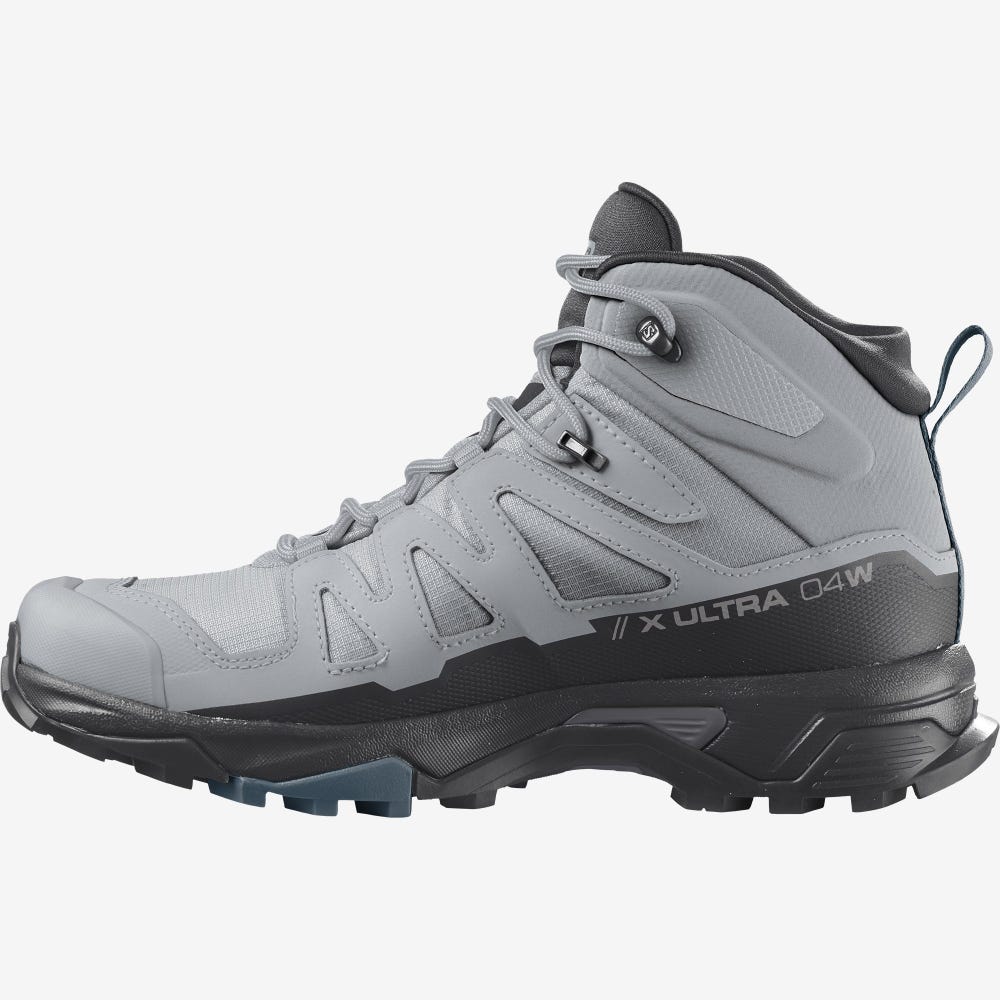 Women's Salomon X ULTRA 4 MID GORE-TEX Hiking Boots Black/Blue | SA18206-875