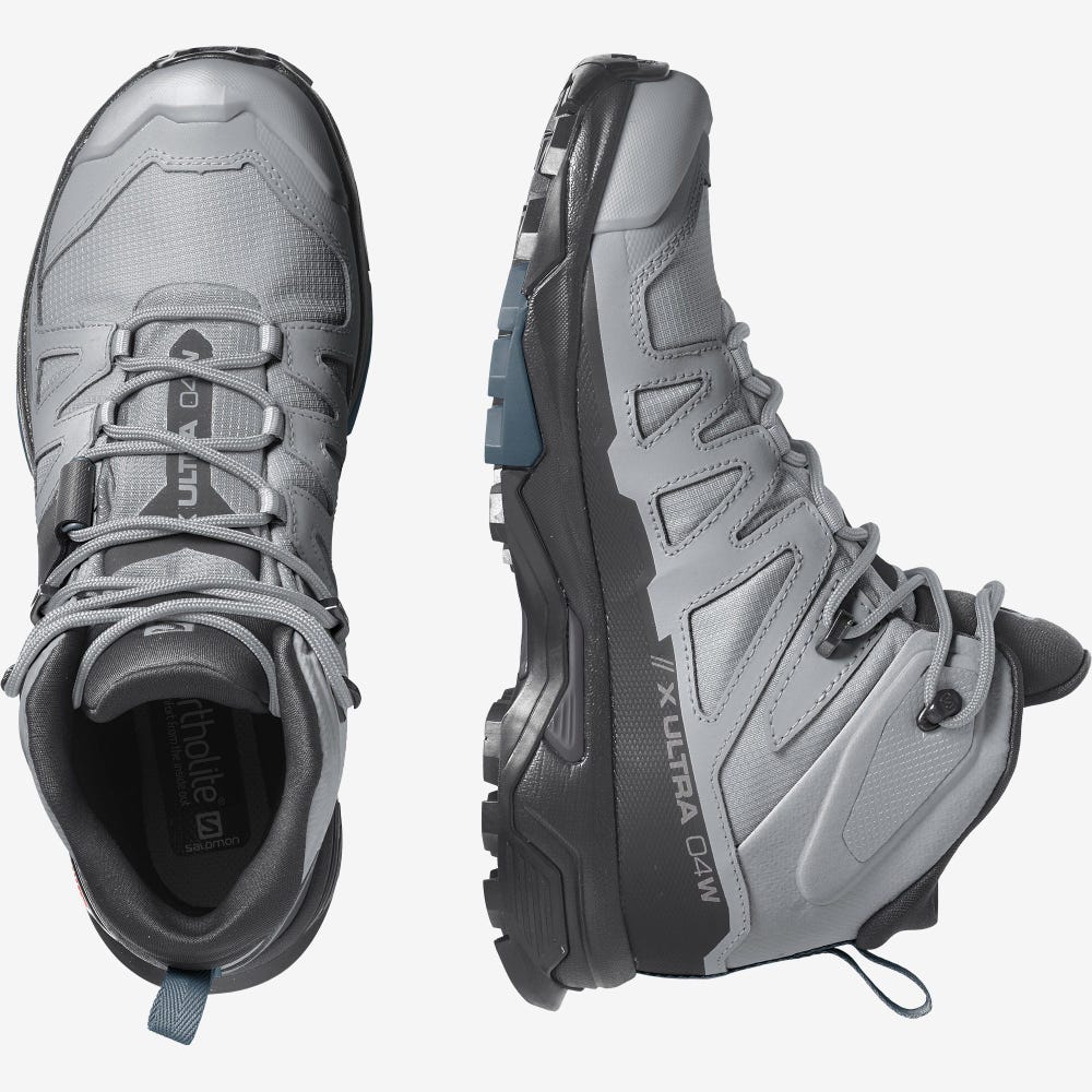 Women's Salomon X ULTRA 4 MID GORE-TEX Hiking Boots Black/Blue | SA18206-875