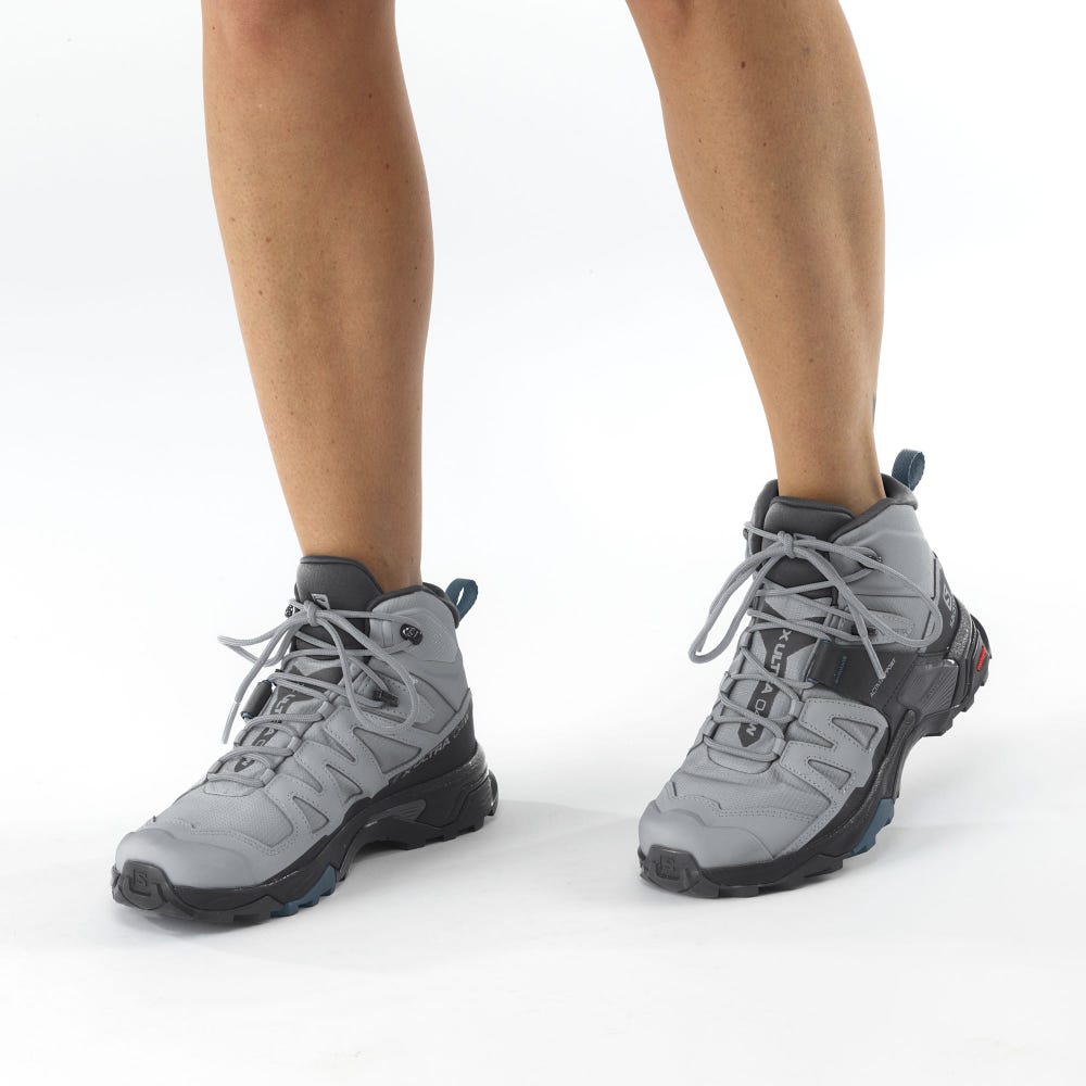 Women's Salomon X ULTRA 4 MID GORE-TEX Hiking Boots Black/Blue | SA18206-875