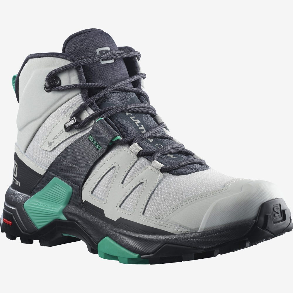 Women's Salomon X ULTRA 4 MID GORE-TEX Hiking Boots Beige/Grey/Mint | SA76319-859