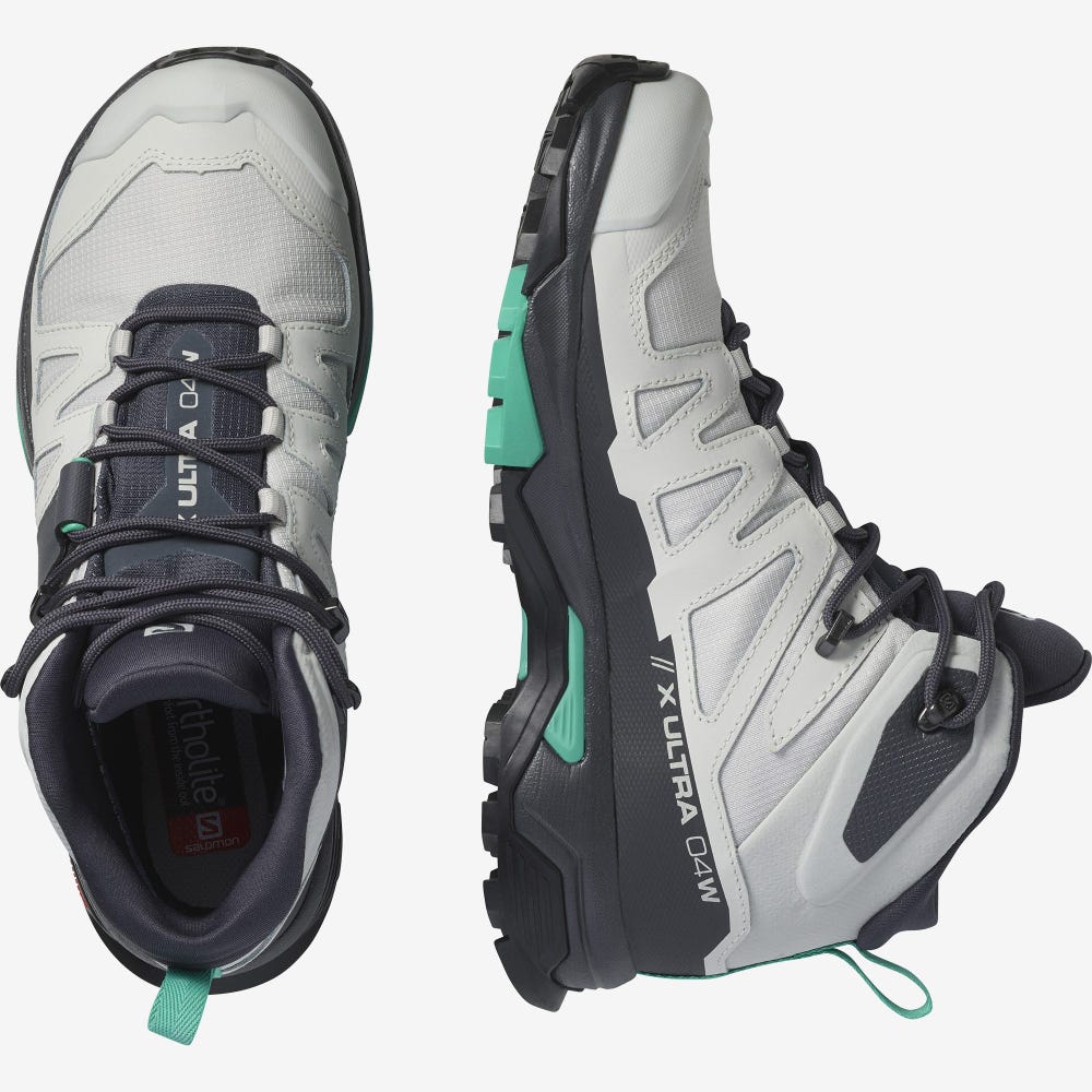 Women's Salomon X ULTRA 4 MID GORE-TEX Hiking Boots Beige/Grey/Mint | SA76319-859