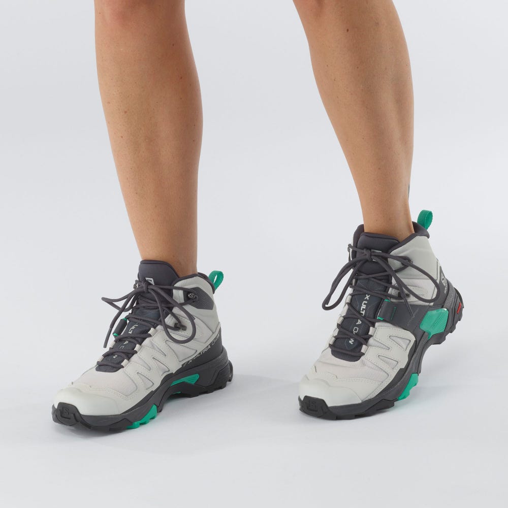Women's Salomon X ULTRA 4 MID GORE-TEX Hiking Boots Beige/Grey/Mint | SA76319-859