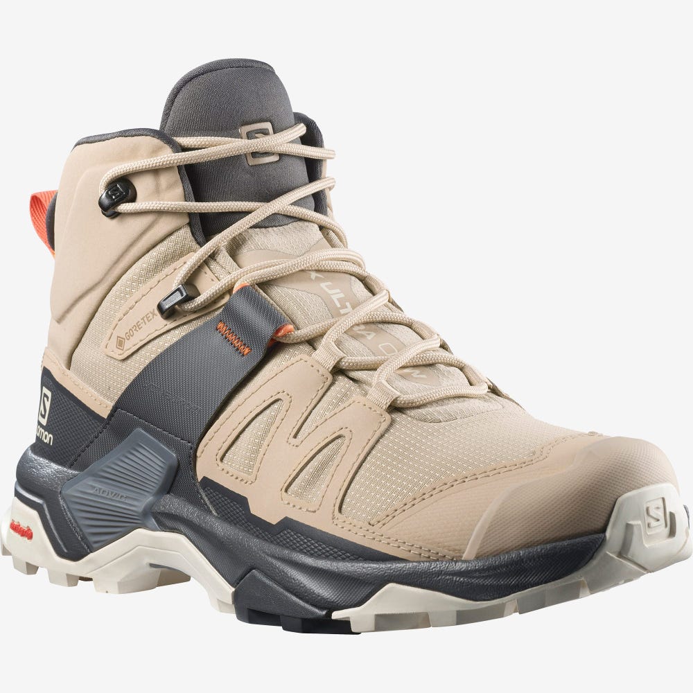 Women's Salomon X ULTRA 4 MID GORE-TEX Hiking Boots Light Brown | SA90245-742