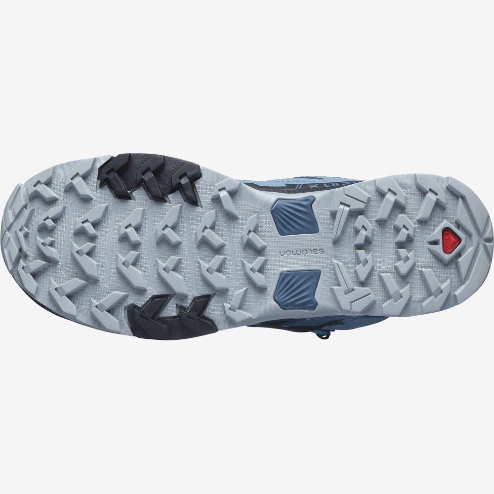 Women's Salomon X ULTRA 4 MID GORE-TEX Hiking Boots Blue/Black/Dark Blue | SA93584-372