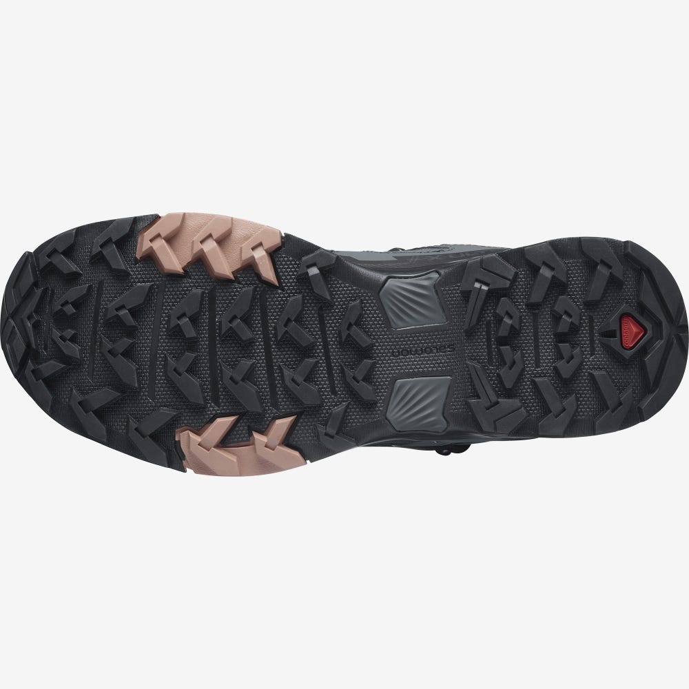 Women's Salomon X ULTRA 4 MID WIDE GORE-TEX Hiking Boots Grey/Beige/Cream | SA01857-516