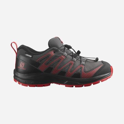 Kids' Salomon XA PRO V8 CLIMASALOMON™ WATERPROOF Hiking Boots Grey/Black/Red | SA79103-520