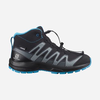 Kids' Salomon XA PRO V8 MID CLIMASALOMON™ WATERPROOF Trail Running Shoes Black | SA82457-317