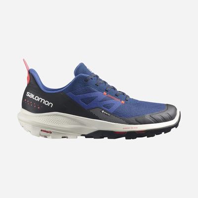 Men's Salomon OUTPULSE GORE-TEX Hiking Shoes Blue/Light Yellow/Red | SA14359-428