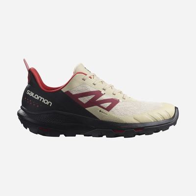 Men's Salomon OUTPULSE GORE-TEX Hiking Shoes Brown/Black/Red | SA82735-046