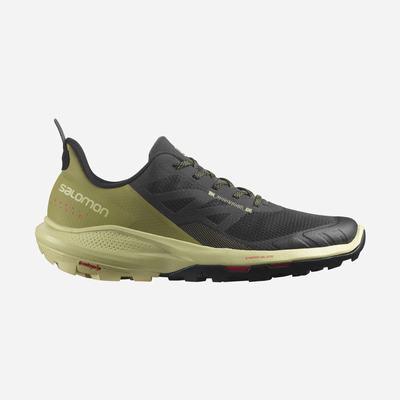 Men's Salomon OUTPULSE Hiking Shoes Black/Green/Red | SA14386-097