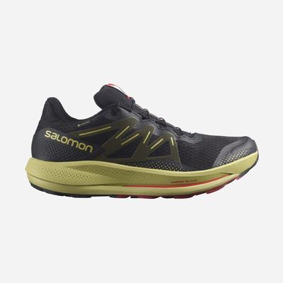 Men's Salomon PULSAR TRAIL GORE-TEX Trail Running Shoes Black/Green/Red | SA46320-174