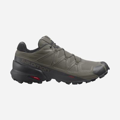 Men's Salomon SPEEDCROSS 5 Trail Running Shoes Olive/Black | SA59324-490