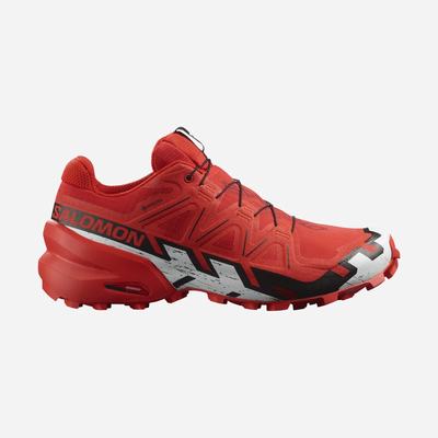 Men's Salomon SPEEDCROSS 6 GORE-TEX Trail Running Shoes Red/Black/White | SA91746-253