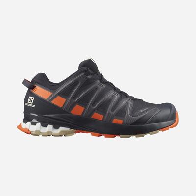 Men's Salomon XA PRO 3D v8 GORE-TEX Hiking Shoes Navy/Red Orange | SA25904-768