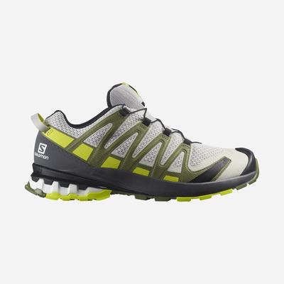 Men's Salomon XA PRO 3D v8 Hiking Shoes Grey/Green | SA46397-270