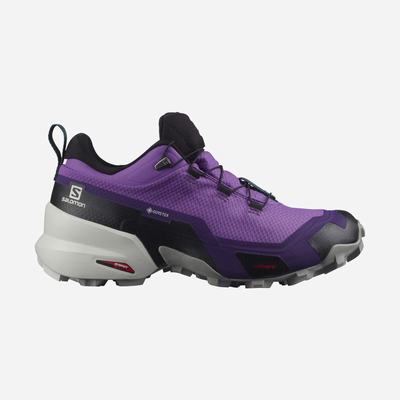 Women's Salomon CROSS HIKE GORE-TEX Hiking Shoes Royal Purple/Grey/Deep Turquoise | SA84027-301