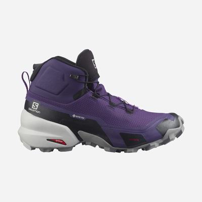 Women's Salomon CROSS HIKE MID GORE-TEX Hiking Boots Purple/Grey/Royal Purple | SA63804-192