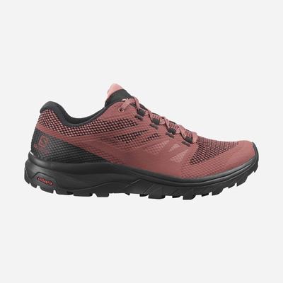 Women's Salomon OUTLINE GORE-TEX Hiking Shoes Black/Dark Red | SA83716-486