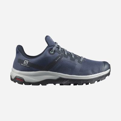 Women's Salomon OUTLINE PRISM GORE-TEX Hiking Shoes Blue Indigo/Navy | SA50639-091