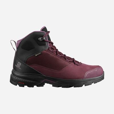 Women's Salomon OUTWARD GORE-TEX Hiking Boots Burgundy/Black | SA15762-924