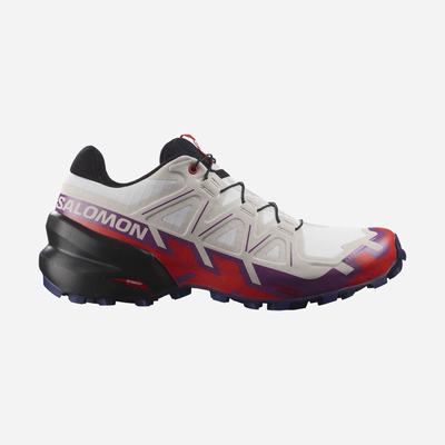 Women's Salomon SPEEDCROSS 6 Trail Running Shoes White/Red | SA16809-056