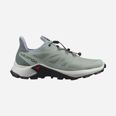 Women's Salomon SUPERCROSS 3 Trail Running Shoes Green/Lavender | SA48756-403