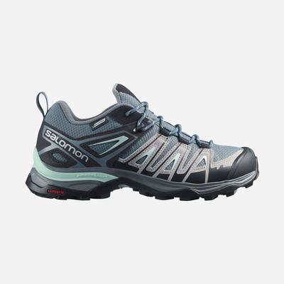 Women's Salomon X ULTRA PIONEER CLIMASALOMON™ WATERPROOF Hiking Shoes Grey/Green | SA79156-835